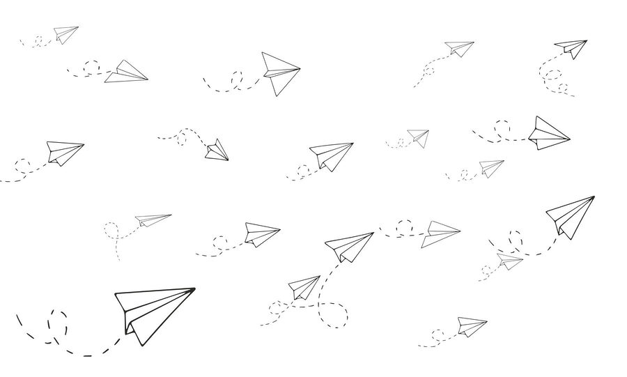 Groupe d'avions en papier