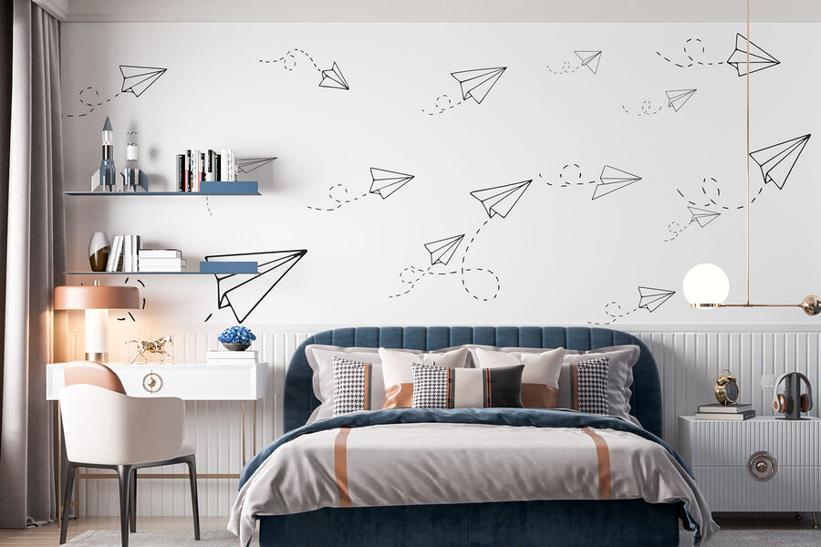 Groupe d'avions en papier