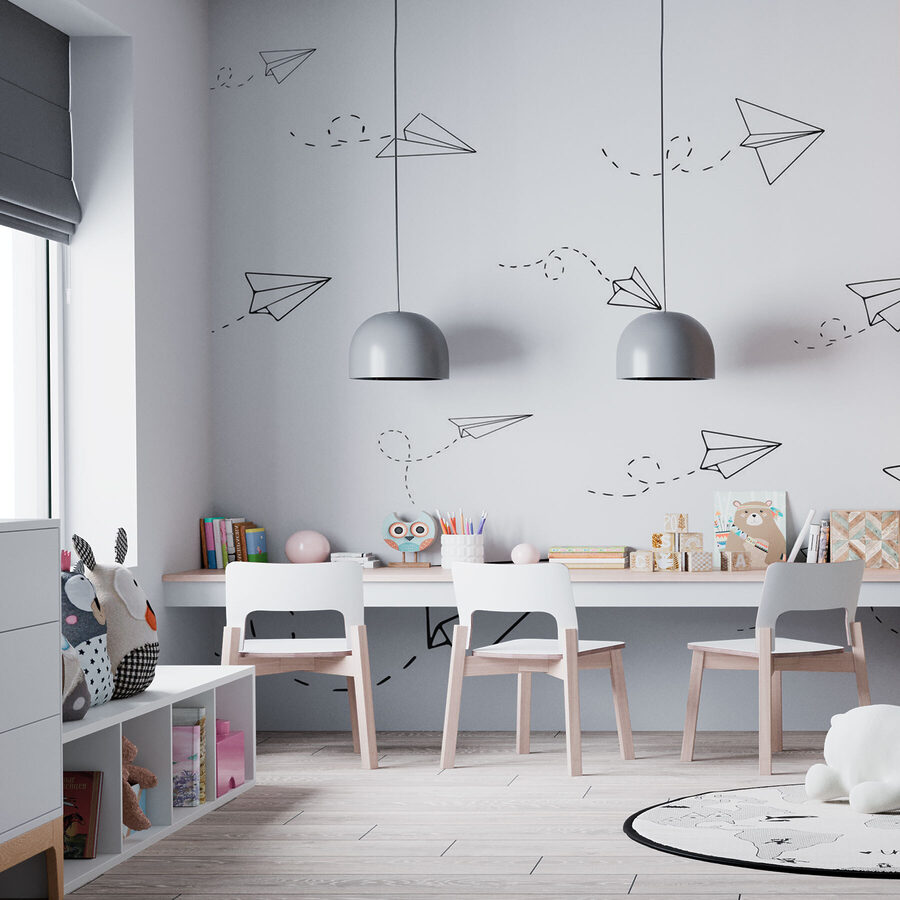 Groupe d'avions en papier