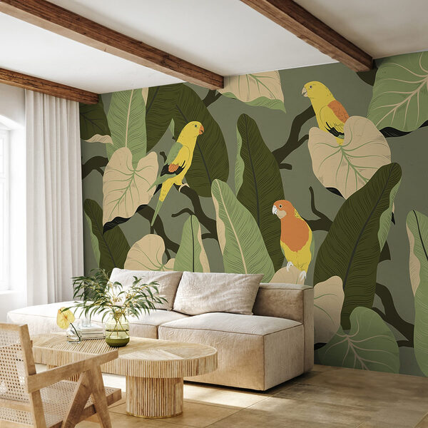 Oiseaux colorés sur une branche d'arbre Oiseaux colorés sur une branche d'arbre