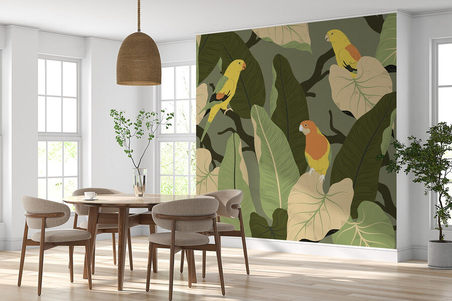 Oiseaux colorés sur une branche d'arbre Oiseaux colorés sur une branche d'arbre