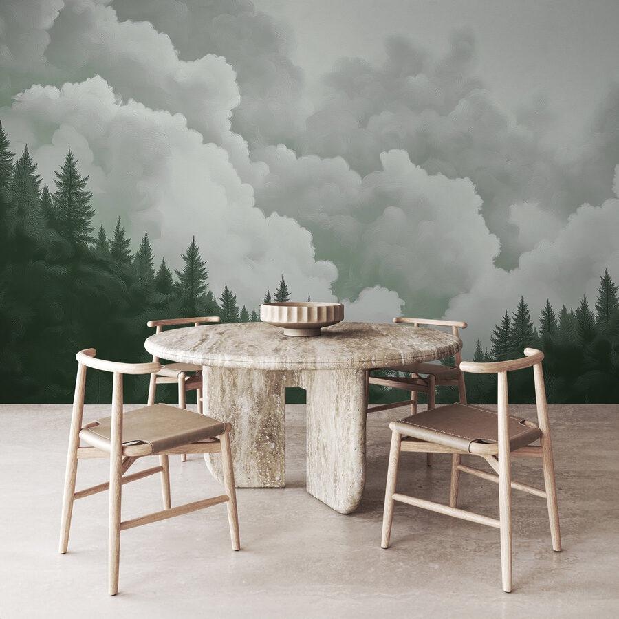 Groupe d'arbres et de nuages