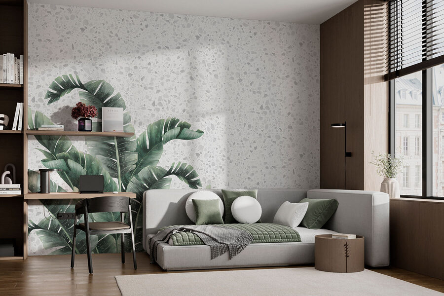 Plante avec des feuilles sur une surface blanche Plante avec des feuilles sur une surface blanche