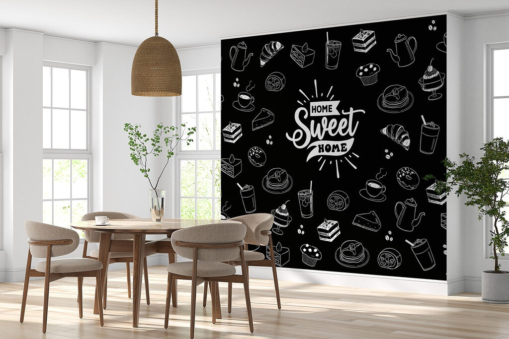 Black and white image of food