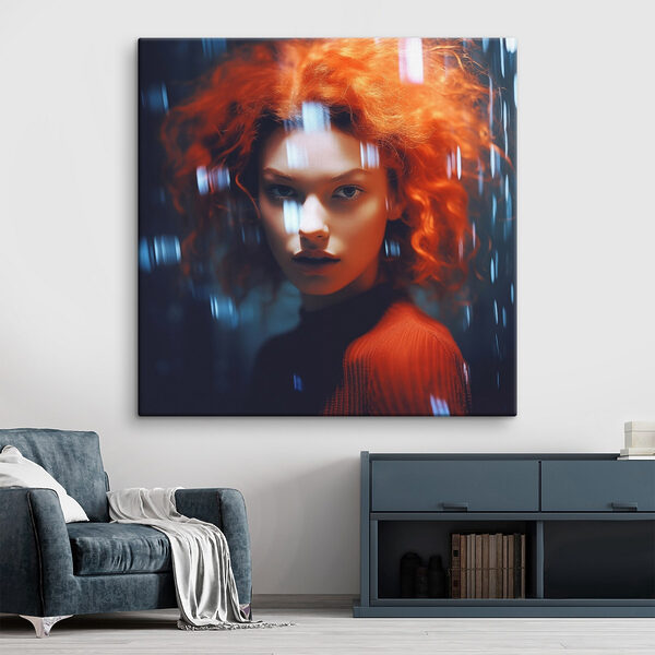 Femme aux cheveux rouges et gouttes de pluie Femme aux cheveux rouges et gouttes de pluie