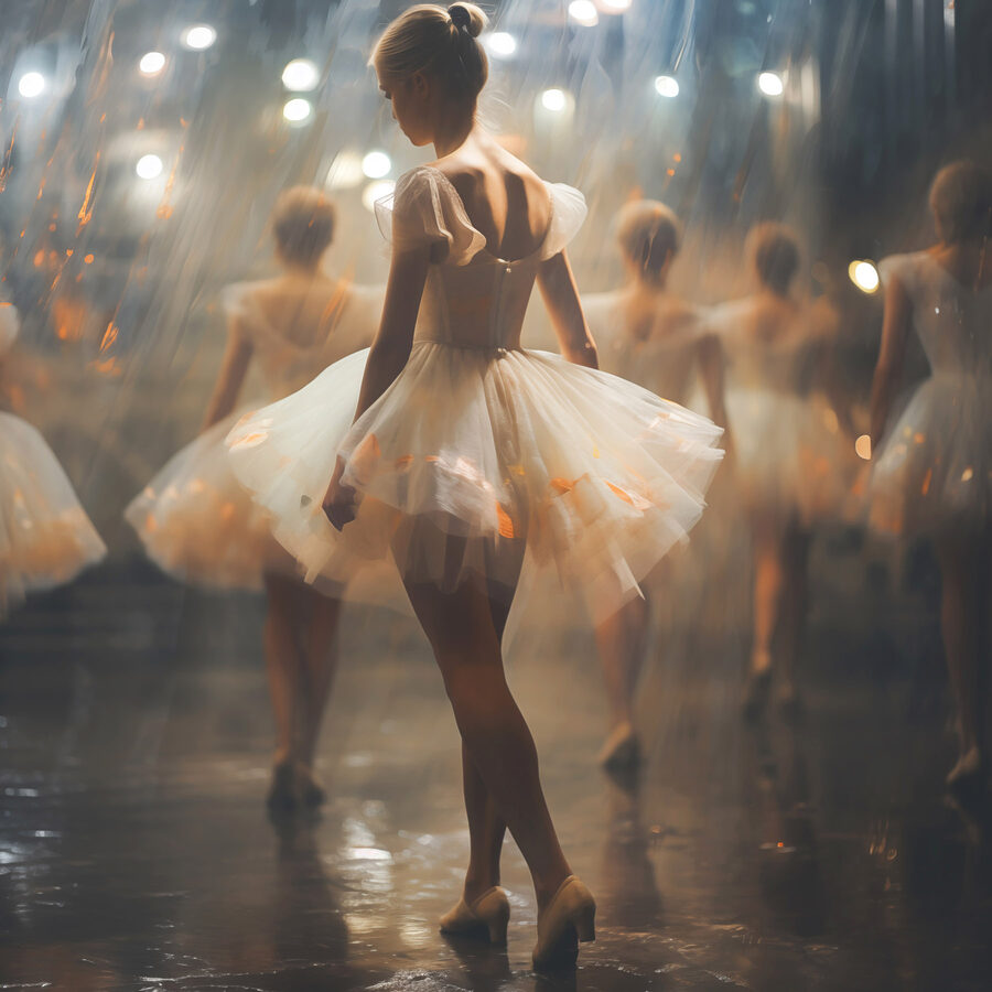 Groupe de femmes en tutu blanc
