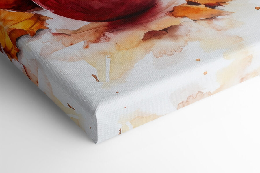 Aquarelle d'une théière et de pommes