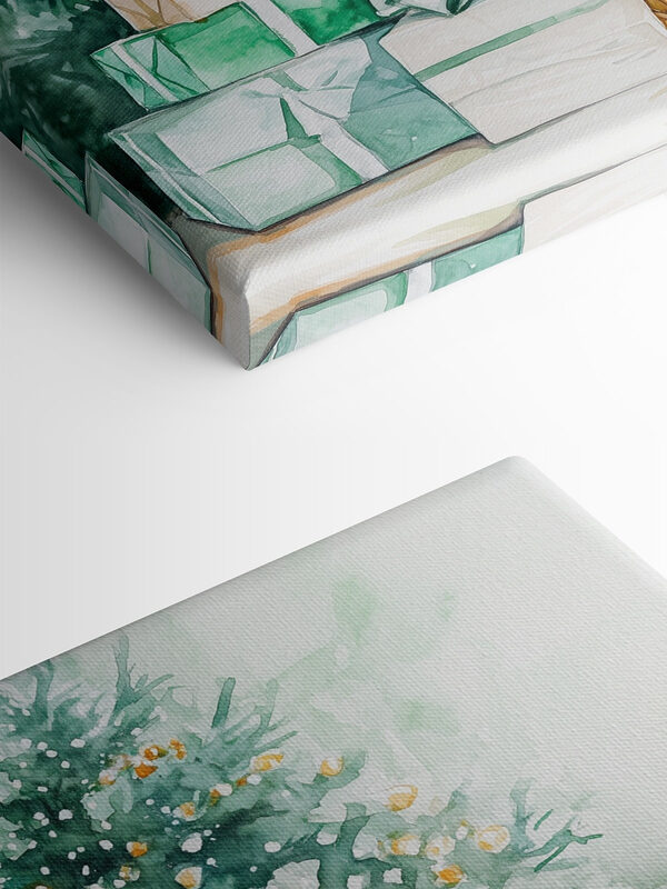 Aquarelle de cadeaux sous un sapin Aquarelle de cadeaux sous un sapin
