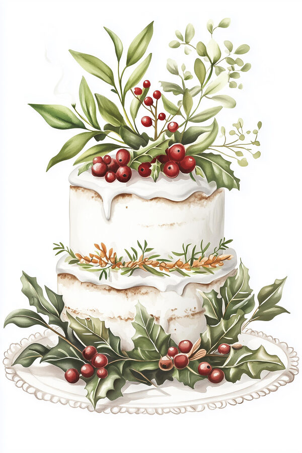 Gâteau aux baies et aux feuilles Gâteau aux baies et aux feuilles