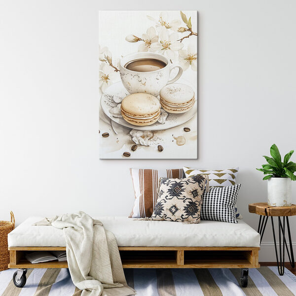 Tasse de café et biscuits sur une assiette Tasse de café et biscuits sur une assiette