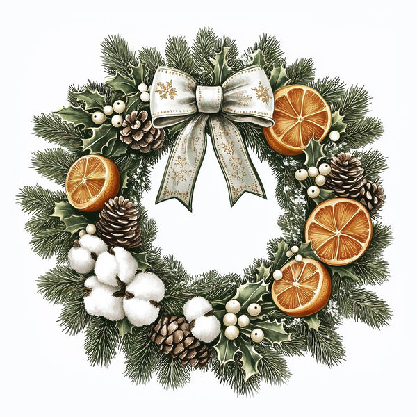 Couronne avec oranges et baies Couronne avec oranges et baies