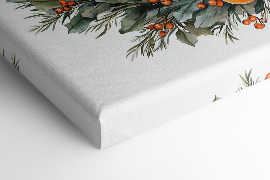 Tableaux Couronne aquarelle avec oranges et baies – Image 9