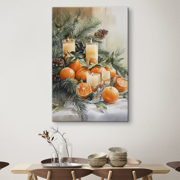Peinture d'oranges et de bougies Peinture d'oranges et de bougies