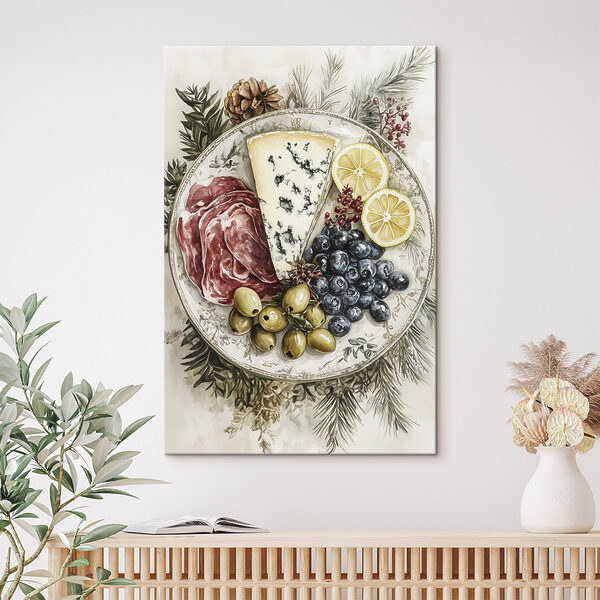 Assiette de nourriture avec fruits et fromage Assiette de nourriture avec fruits et fromage