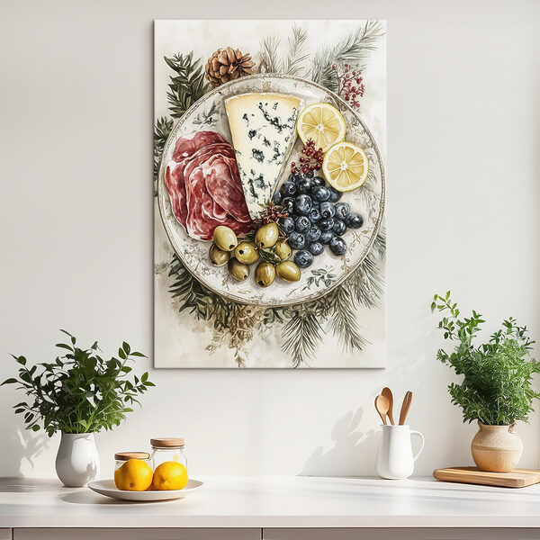 Assiette de nourriture avec fruits et fromage Assiette de nourriture avec fruits et fromage