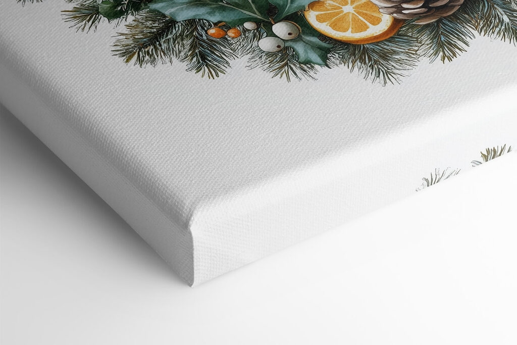 Wreath with pine cones and oranges