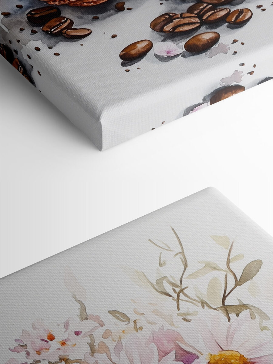 Aquarelle d'une tasse de café et de biscuits
