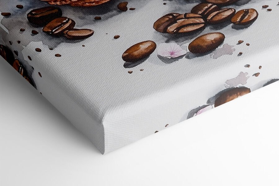 Aquarelle d'une tasse de café et de biscuits