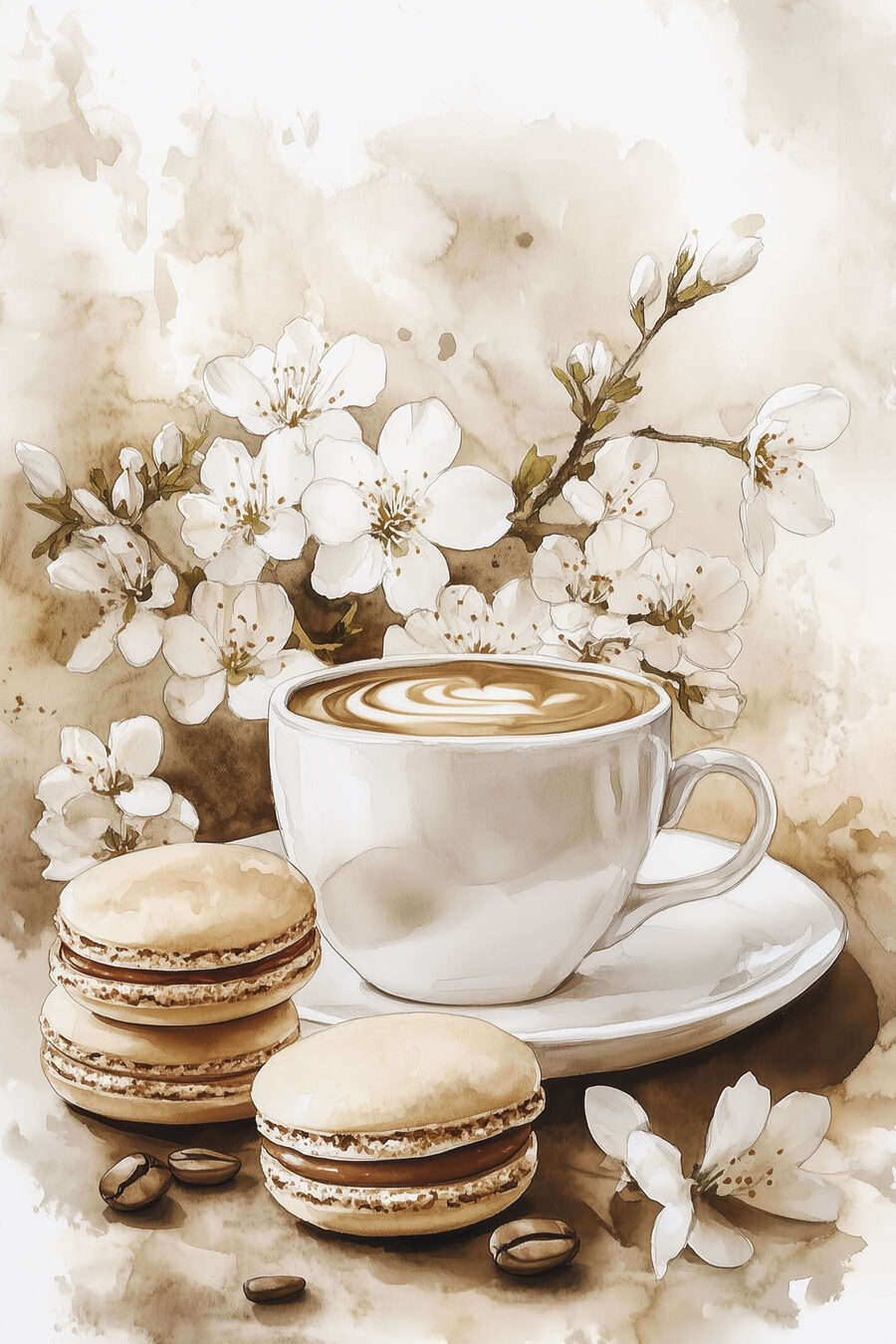 Café et macarons
