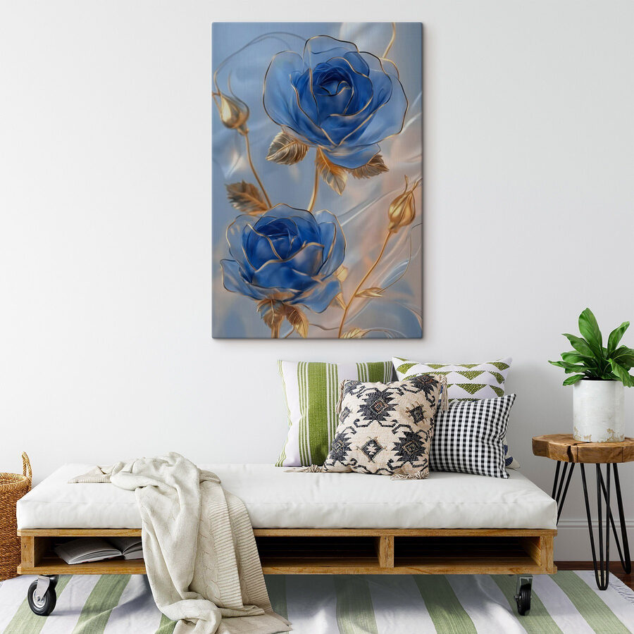 Roses bleues délicates dans une lumière douce