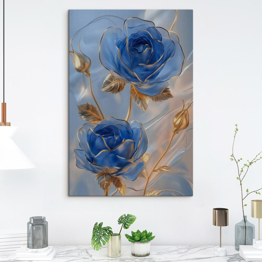 Roses bleues délicates dans une lumière douce