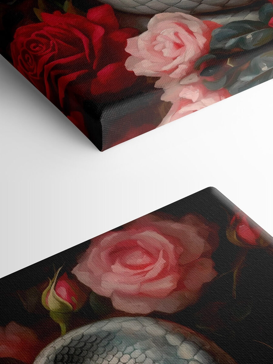 Un serpent dans un lit de roses