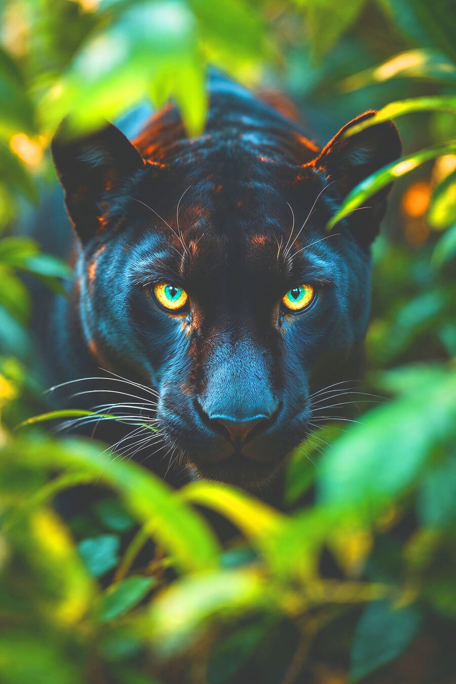 Panthère noire aux yeux verts Panthère noire aux yeux verts
