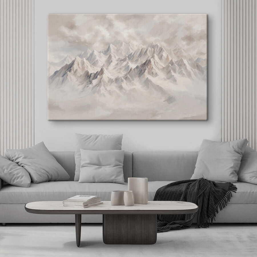 Chaîne de montagnes avec nuages