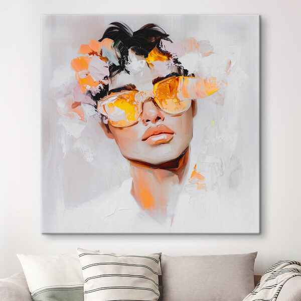 Homme portant des lunettes de soleil et des fleurs sur la tête Homme portant des lunettes de soleil et des fleurs sur la tête