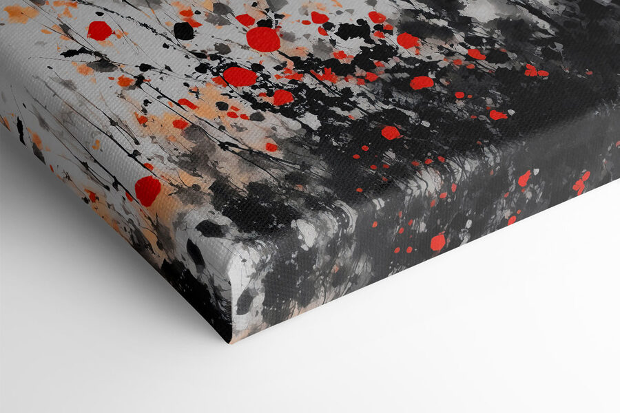 Groupe de fleurs avec des taches rouges et noires