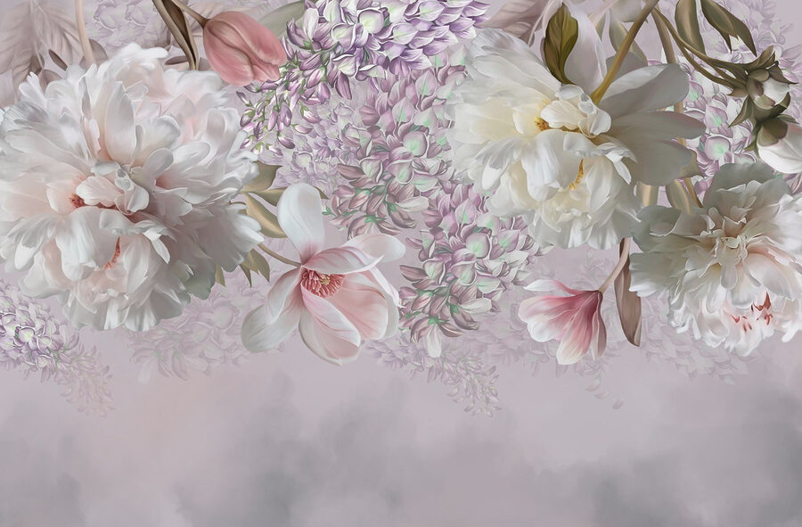 Fleurs délicates dans des tons pastel doux