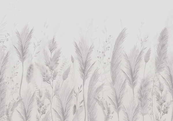 Fond blanc avec de l'herbe et des fleurs Fond blanc avec de l'herbe et des fleurs