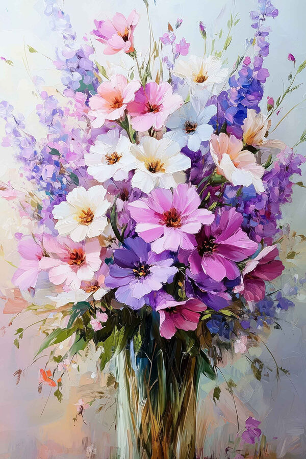 Peinture de fleurs dans un vase Peinture de fleurs dans un vase