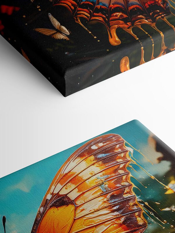 Papillon aux ailes orange et bleues Papillon aux ailes orange et bleues