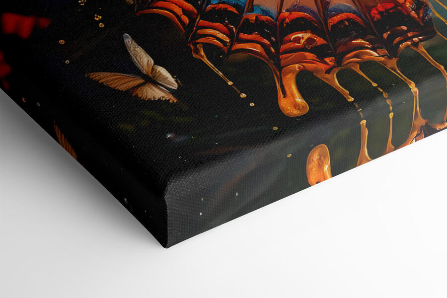 Papillon aux ailes orange et bleues Papillon aux ailes orange et bleues