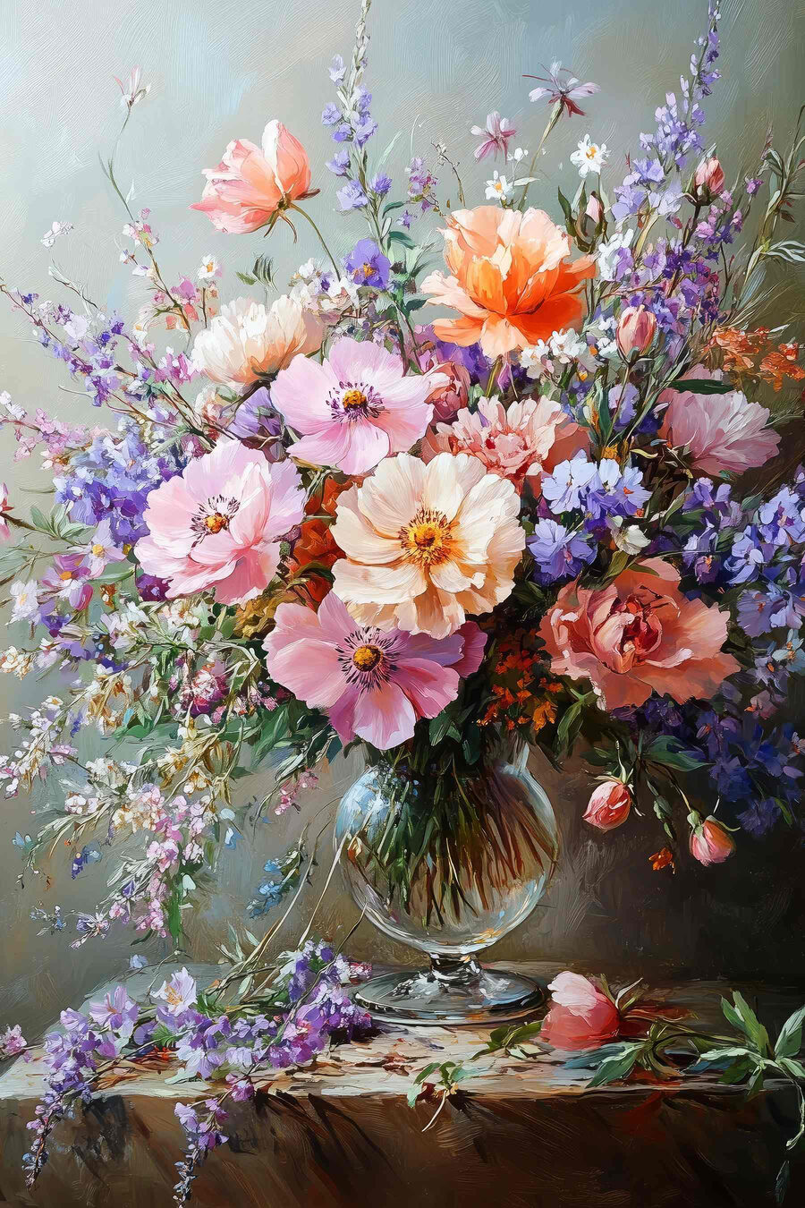 Peinture de fleurs dans un vase