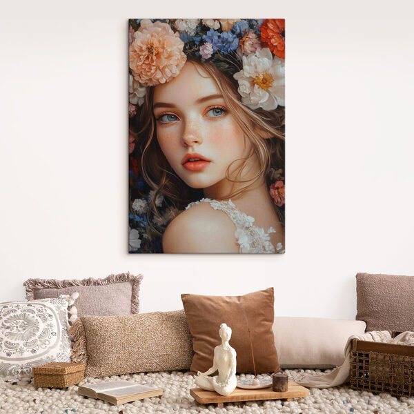 Femme avec des fleurs dans les cheveux Femme avec des fleurs dans les cheveux