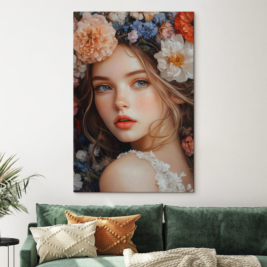 Femme avec des fleurs dans les cheveux Femme avec des fleurs dans les cheveux