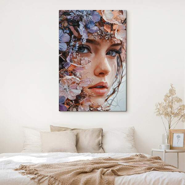 Femme avec des fleurs sur le visage Femme avec des fleurs sur le visage