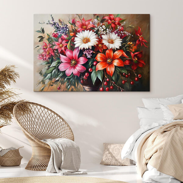 Peinture de fleurs dans un vase Peinture de fleurs dans un vase