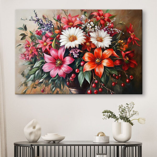 Peinture de fleurs dans un vase Peinture de fleurs dans un vase
