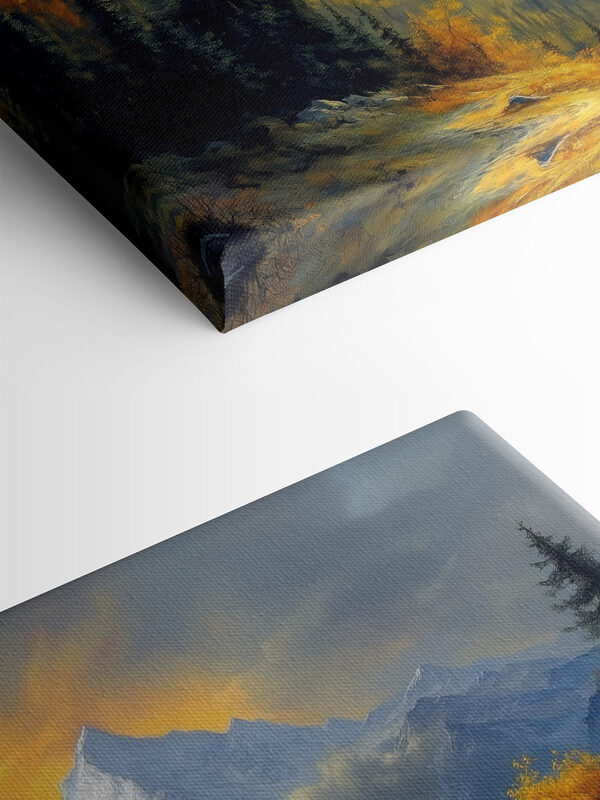 Paysage de montagne avec arbres et nuages Paysage de montagne avec arbres et nuages