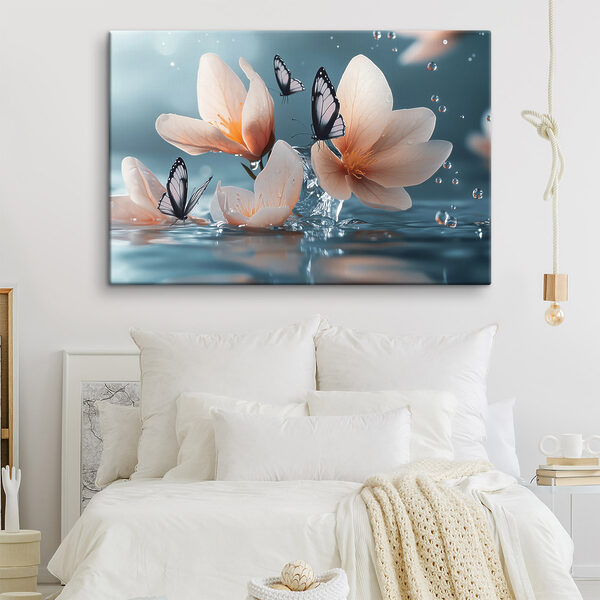 Papillons sur les fleurs et l'eau Papillons sur les fleurs et l'eau