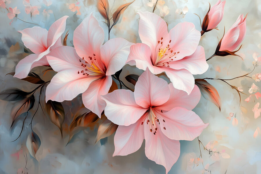 Groupe de fleurs roses