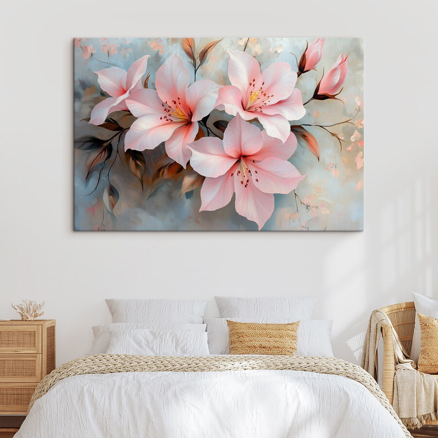 Groupe de fleurs roses
