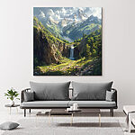 Tableaux Chute d'eau dans une montagne