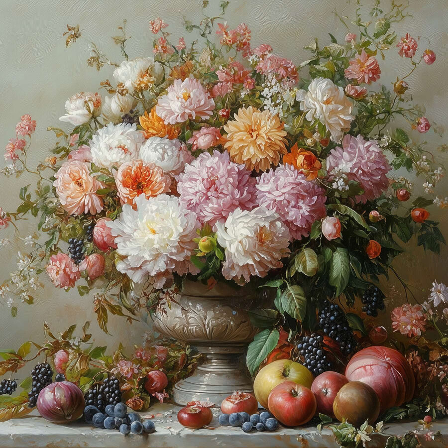 Peinture de fleurs dans un vase Peinture de fleurs dans un vase
