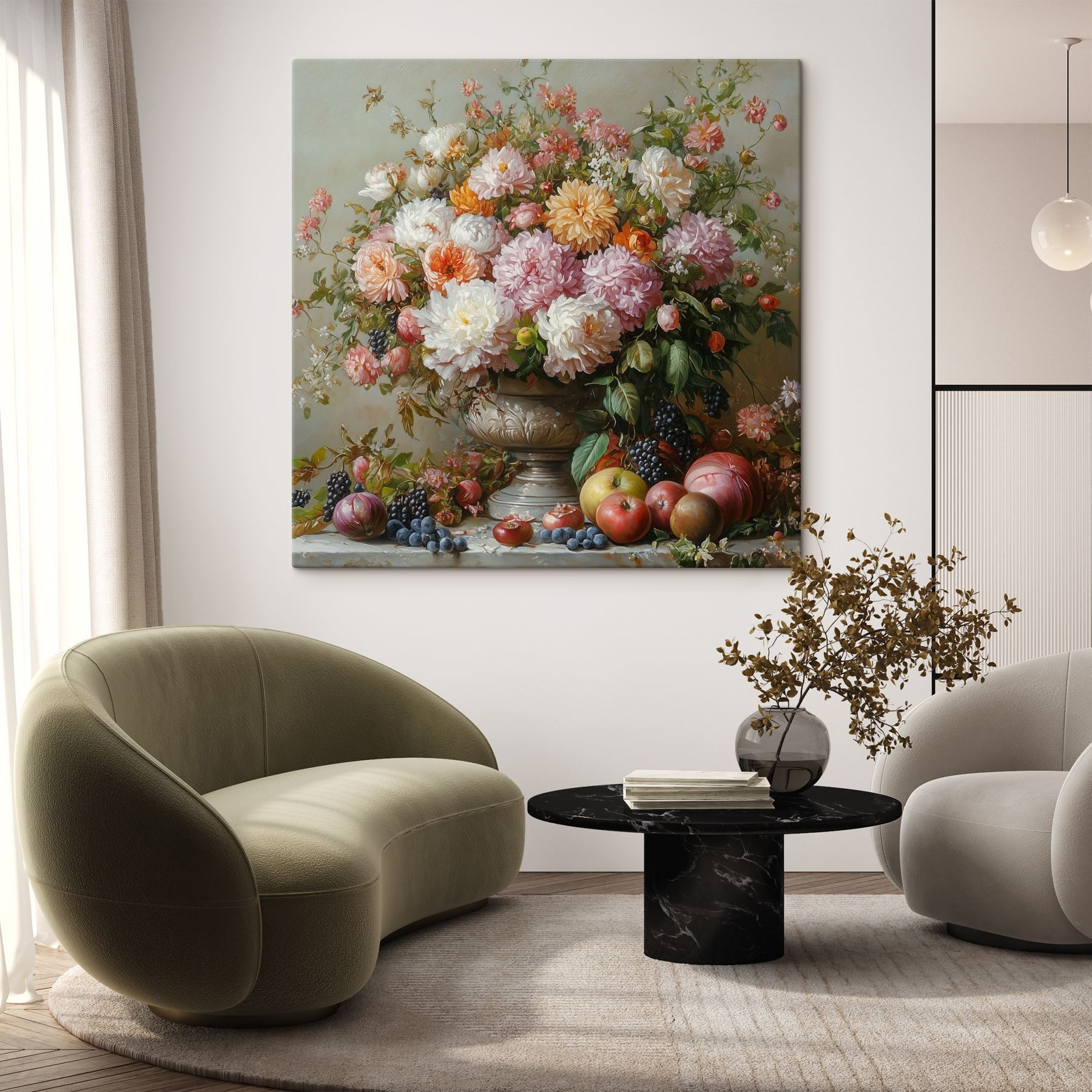 Painting of flowers in a vase Painting of flowers in a vase