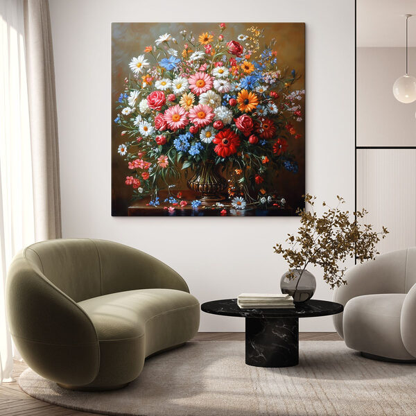 Peinture d'un bouquet de fleurs Peinture d'un bouquet de fleurs
