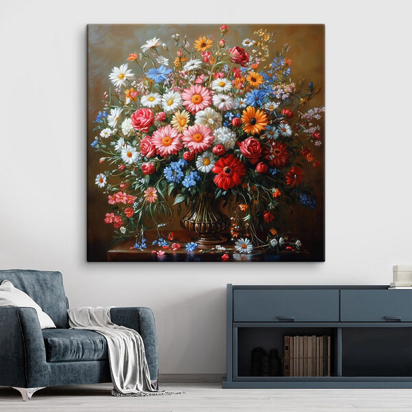 Peinture d'un bouquet de fleurs Peinture d'un bouquet de fleurs